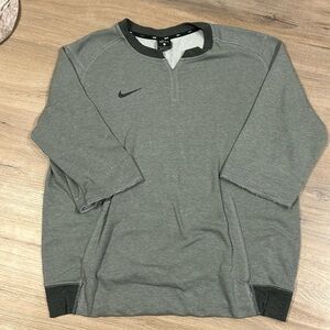 Nike Dri-Fit french terry fleece 3/4 sleeve baseball crew